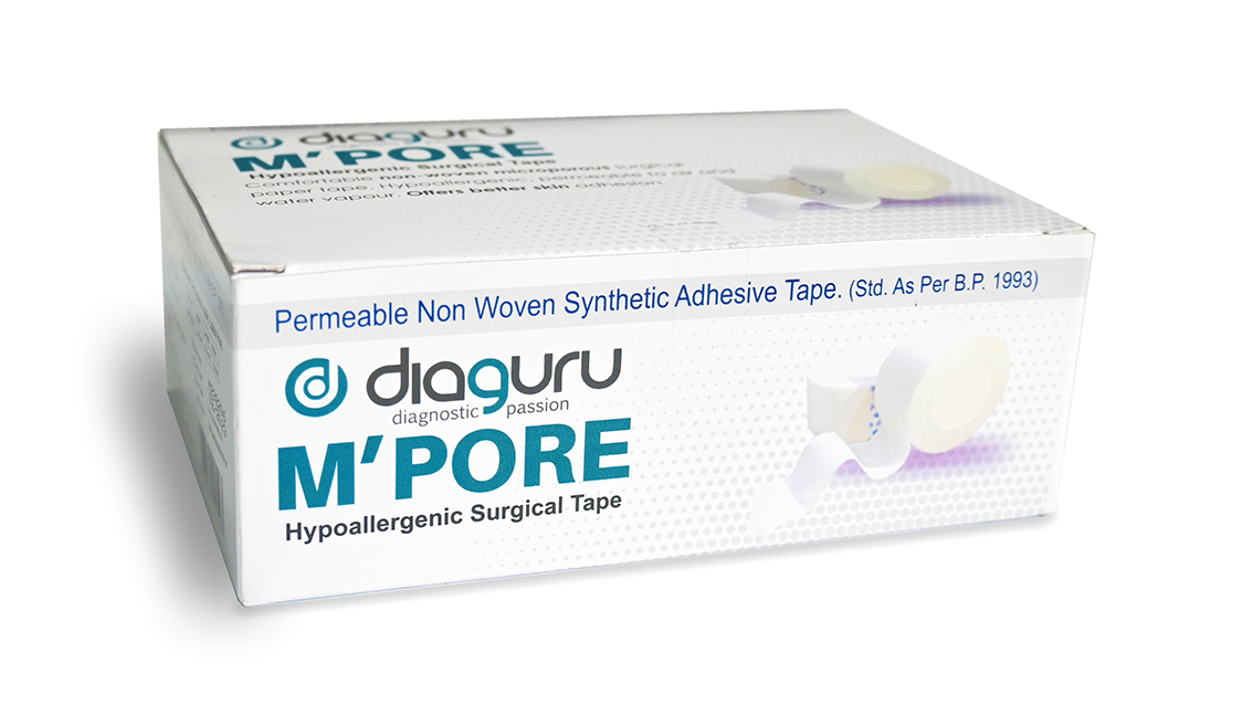 Diaguru Mpore Hypoallergic Surgical Paper Tape 1.25cm x 9.1m Box/24